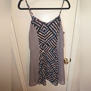 Xhilaration Black and Blue Patterned Dress